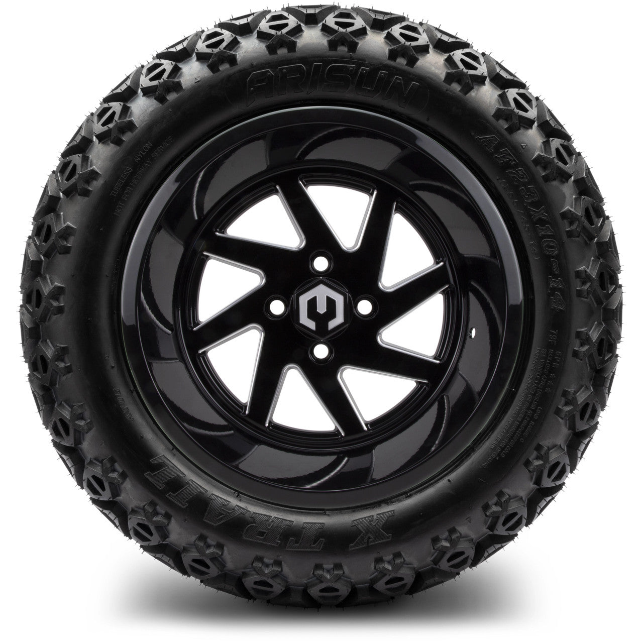 14" MODZ Fury Glossy Black - Tire and Wheel Combo