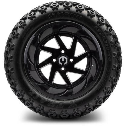 14" MODZ Fury Glossy Black - Tire and Wheel Combo