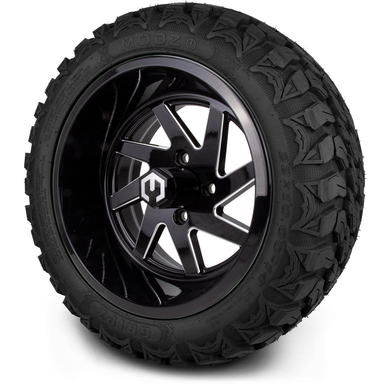 14" MODZ Fury Glossy Black - Tire and Wheel Combo