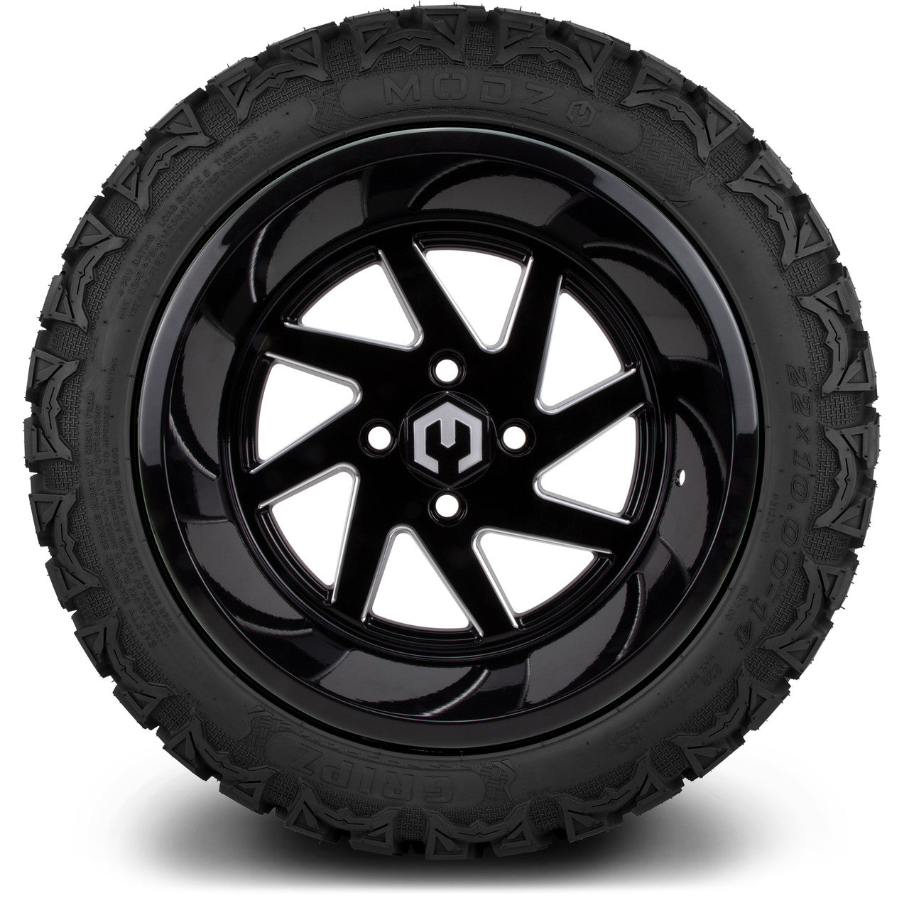 14" MODZ Fury Glossy Black - Tire and Wheel Combo