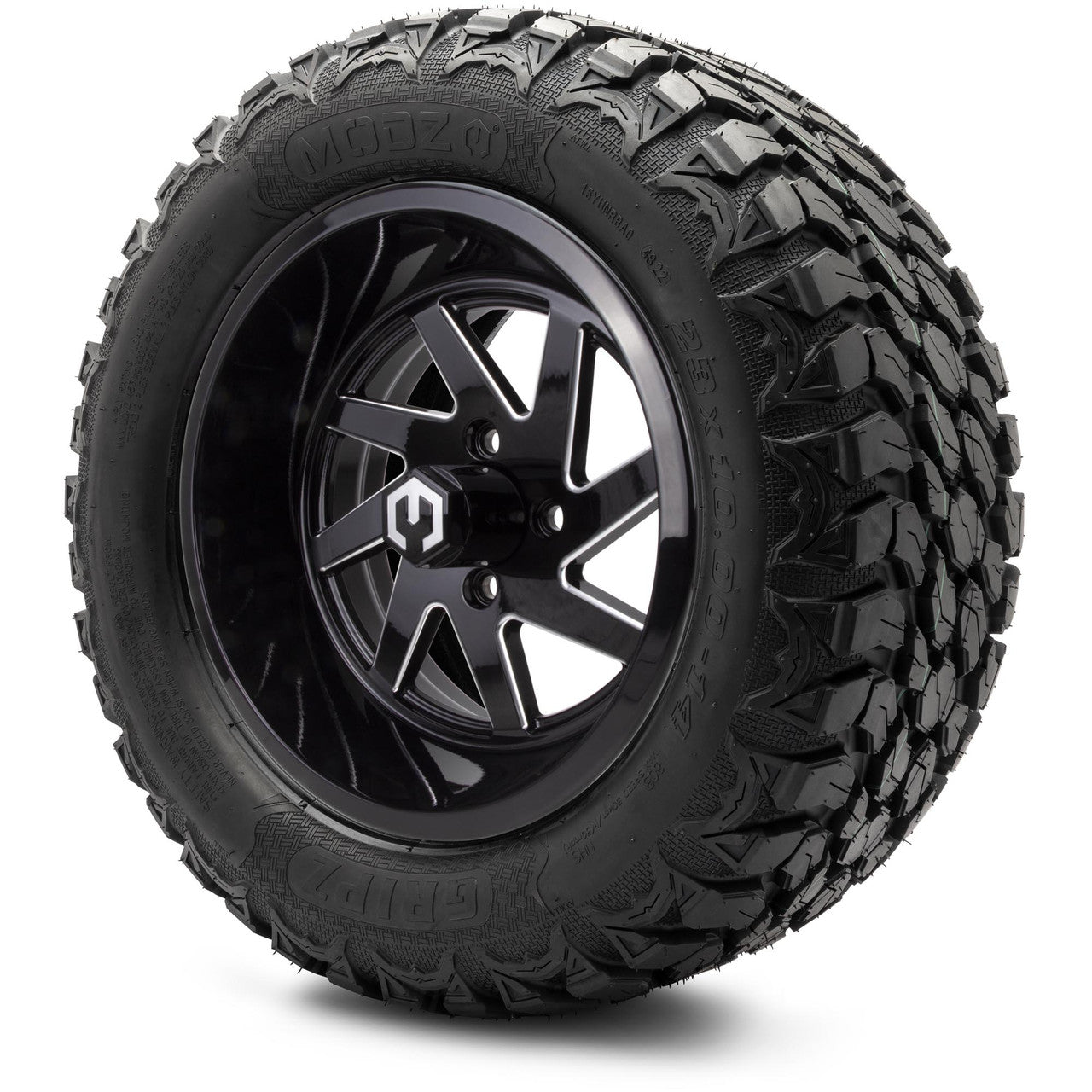 14" MODZ Fury Glossy Black - Tire and Wheel Combo