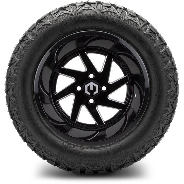 14" MODZ Fury Glossy Black - Tire and Wheel Combo