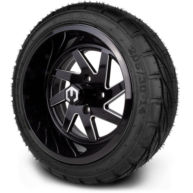 14" MODZ Fury Glossy Black - Tire and Wheel Combo