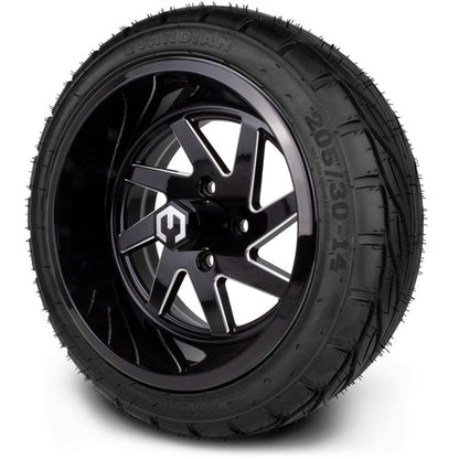 14" MODZ Fury Glossy Black - Tire and Wheel Combo