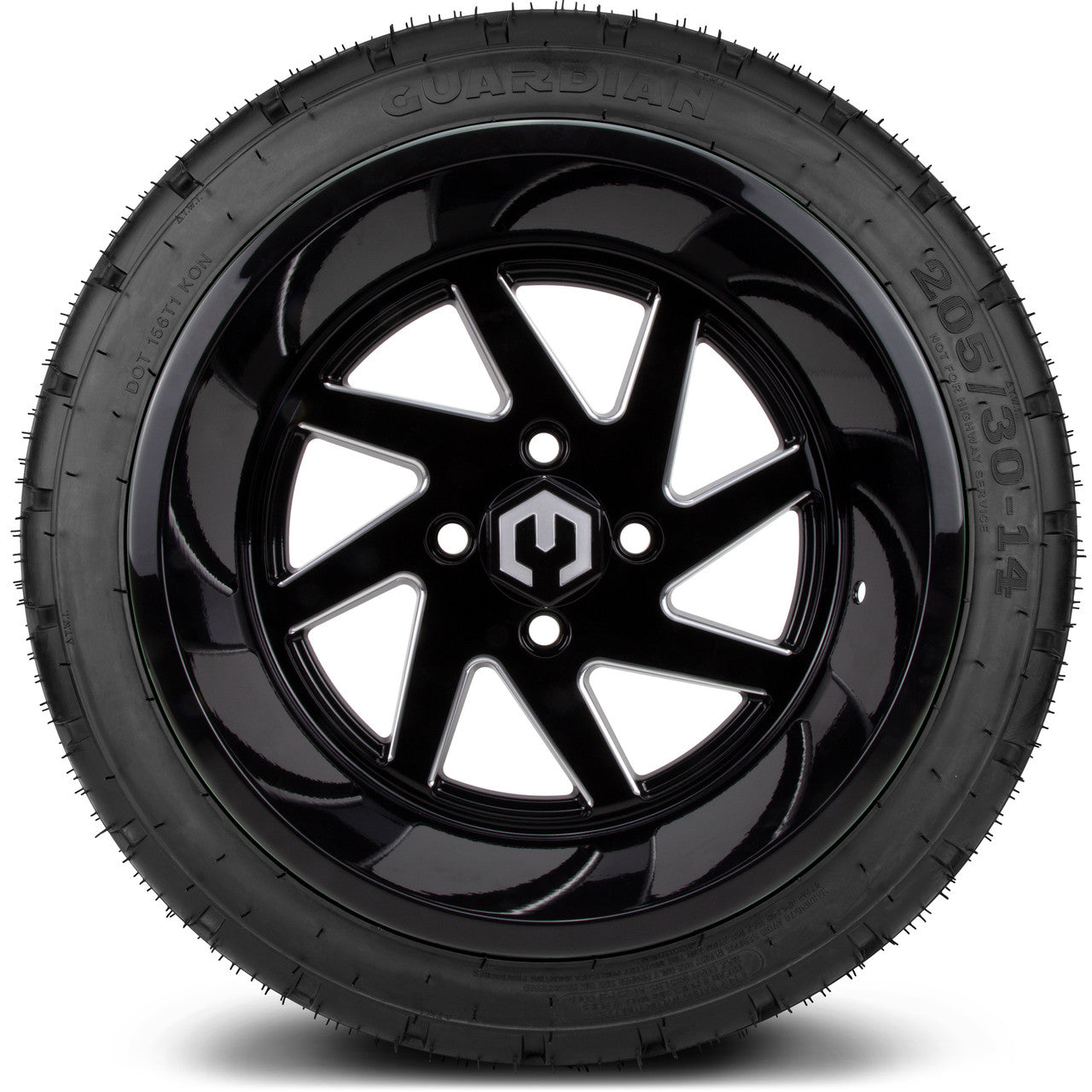 14" MODZ Fury Glossy Black - Tire and Wheel Combo