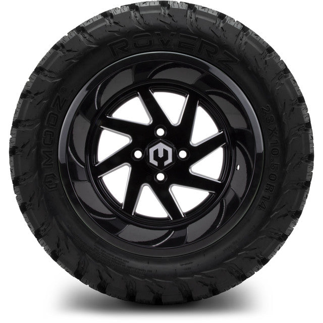 14" MODZ Fury Glossy Black - Tire and Wheel Combo