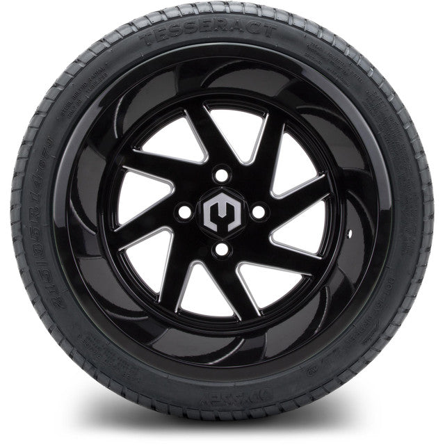 14" MODZ Fury Glossy Black - Tire and Wheel Combo