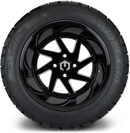 14" MODZ Fury Glossy Black - Tire and Wheel Combo