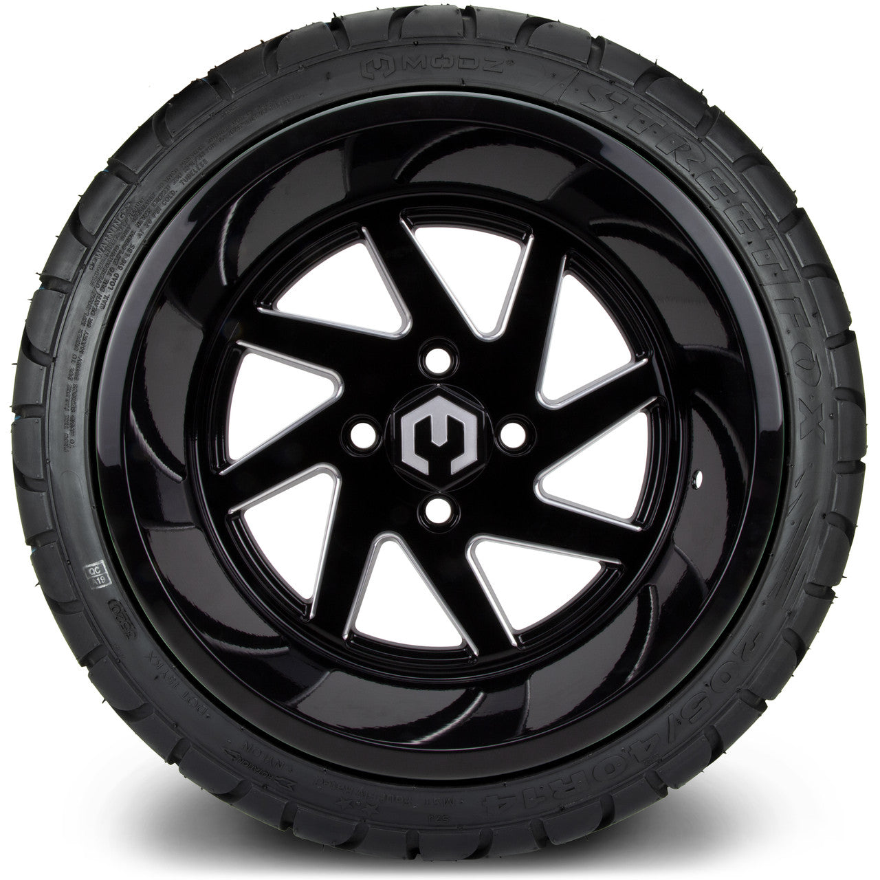 14" MODZ Fury Glossy Black - Tire and Wheel Combo