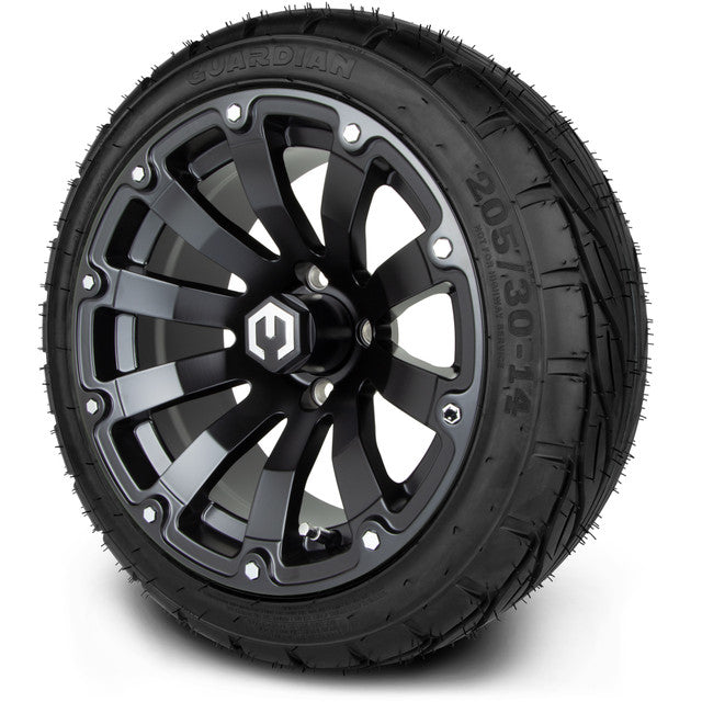 14" MODZ Bomber Matte Black - Tire and Wheel Combo