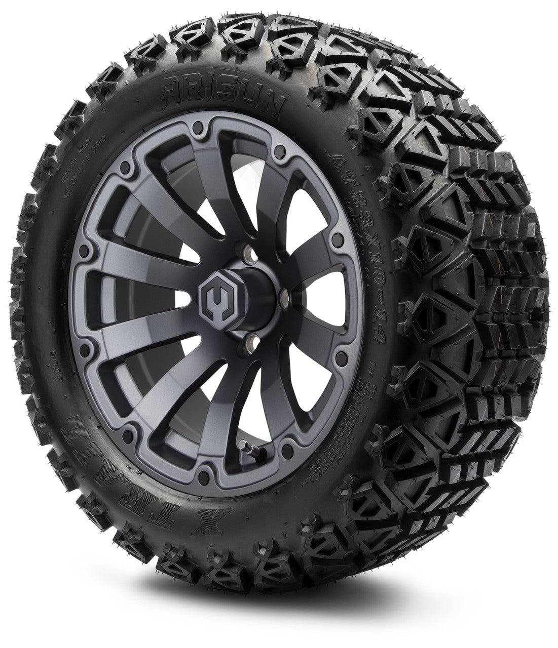 14" MODZ Bomber Matte Gunmetal - Tire and Wheel Combo