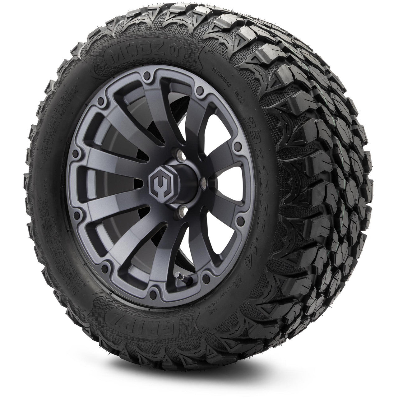 14" MODZ Bomber Matte Gunmetal - Tire and Wheel Combo