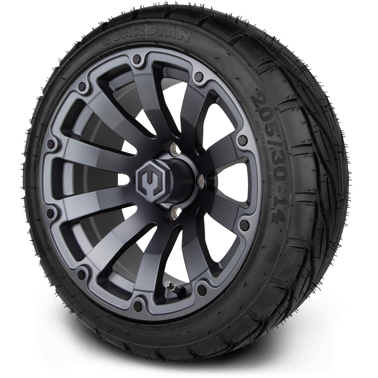 14" MODZ Bomber Matte Gunmetal - Tire and Wheel Combo