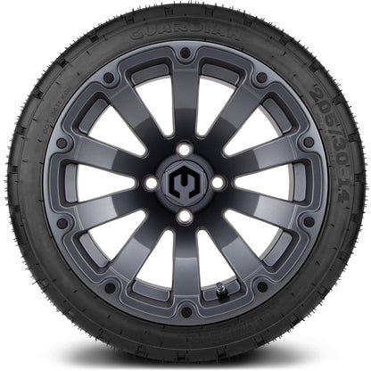 14" MODZ Bomber Matte Gunmetal - Tire and Wheel Combo