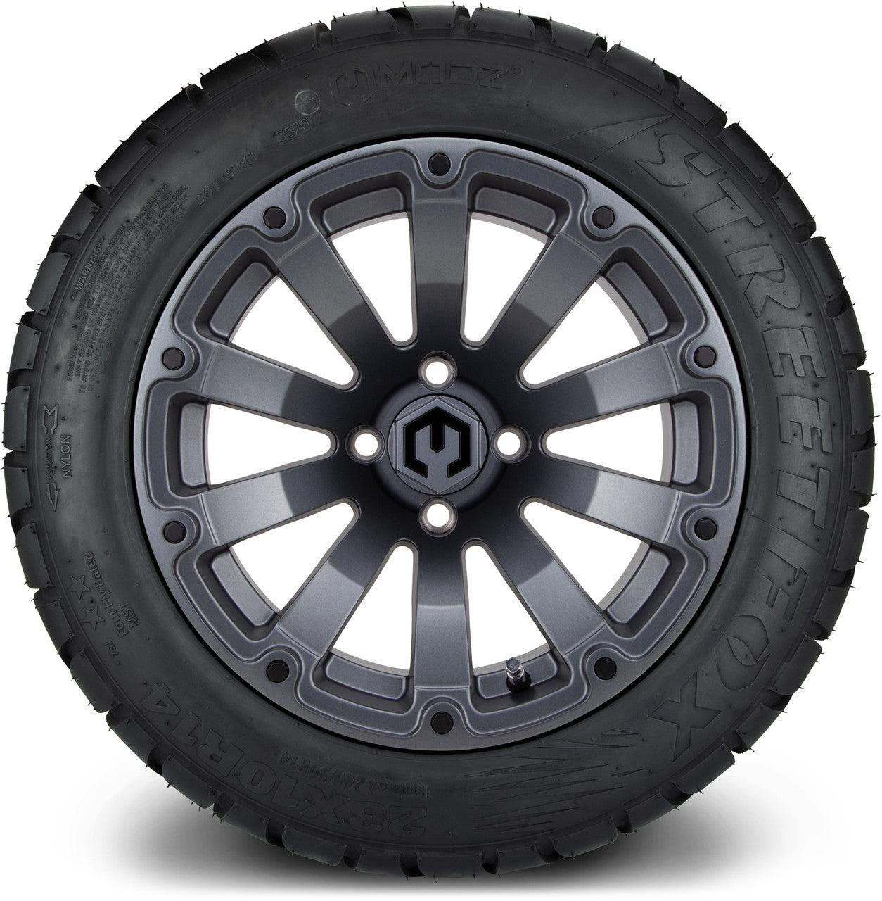 14" MODZ Bomber Matte Gunmetal - Tire and Wheel Combo