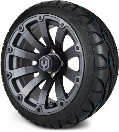 14" MODZ Bomber Matte Gunmetal - Tire and Wheel Combo