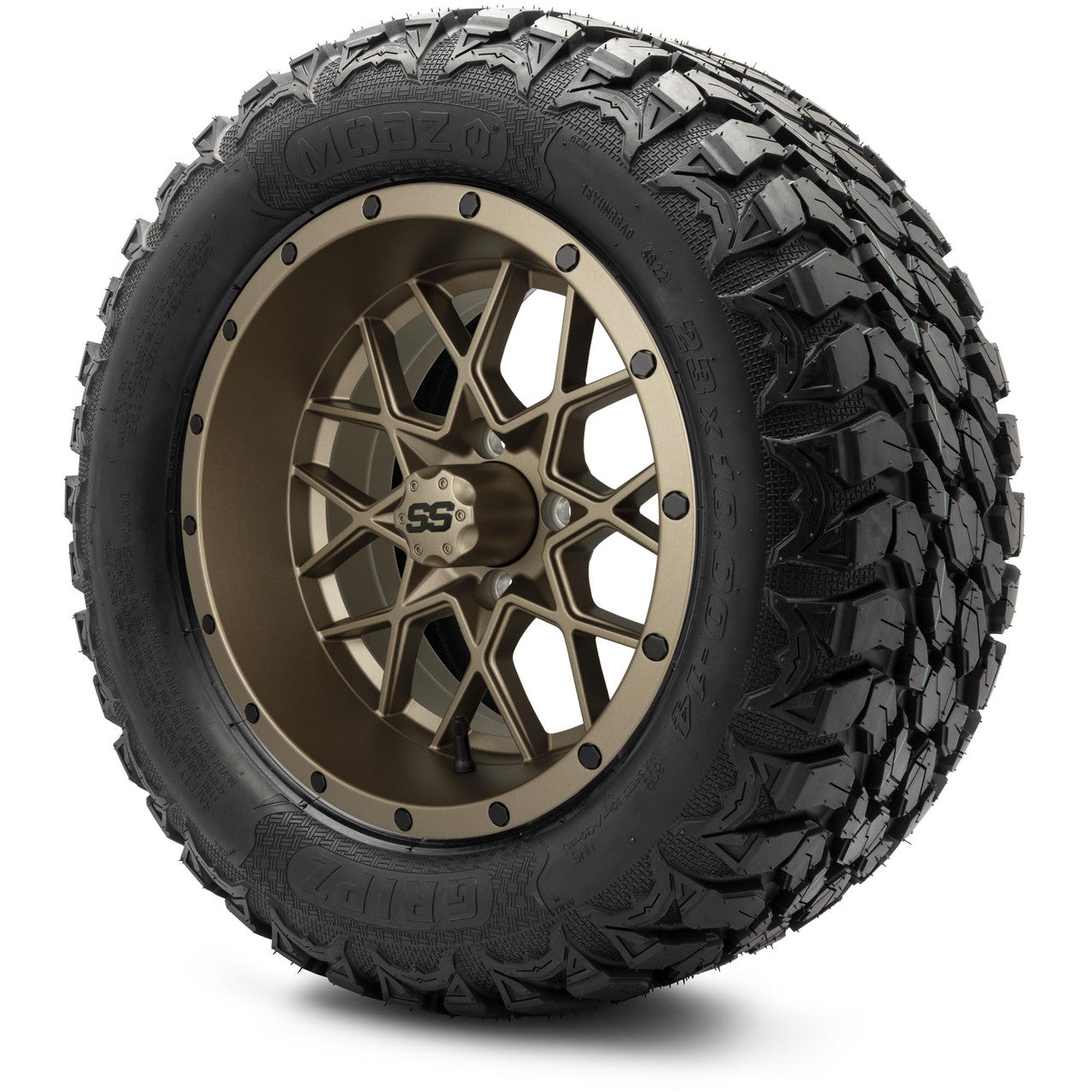 14" MODZ Vortex Matte Bronze - Tire and Wheel Combo