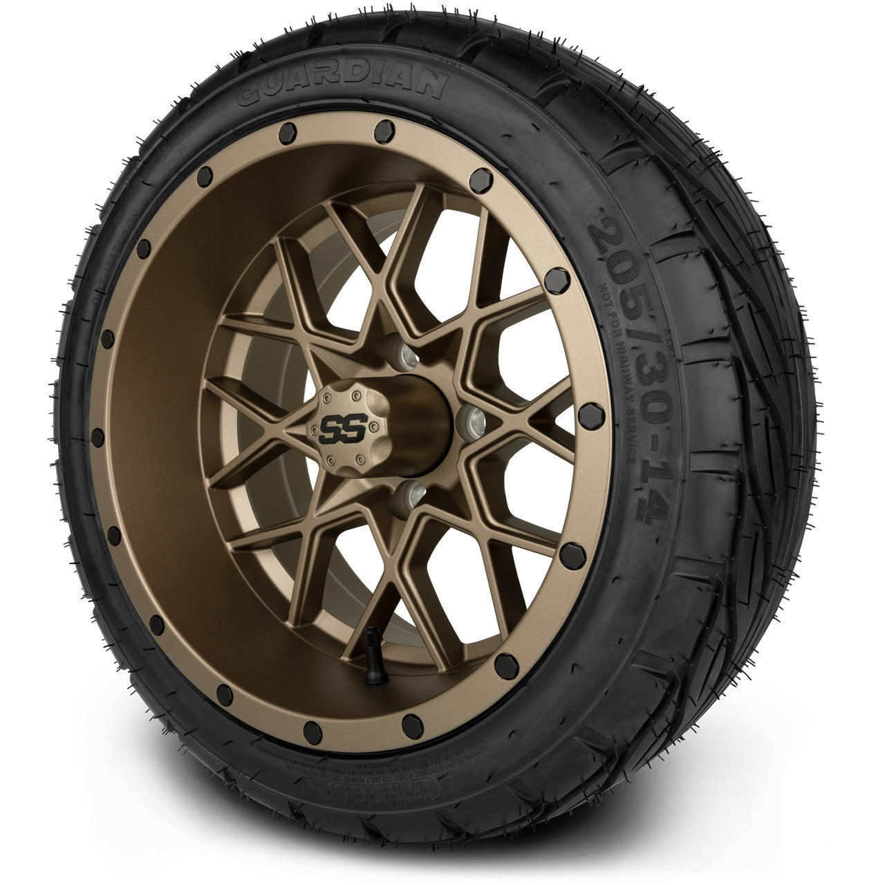 14" MODZ Vortex Matte Bronze - Tire and Wheel Combo