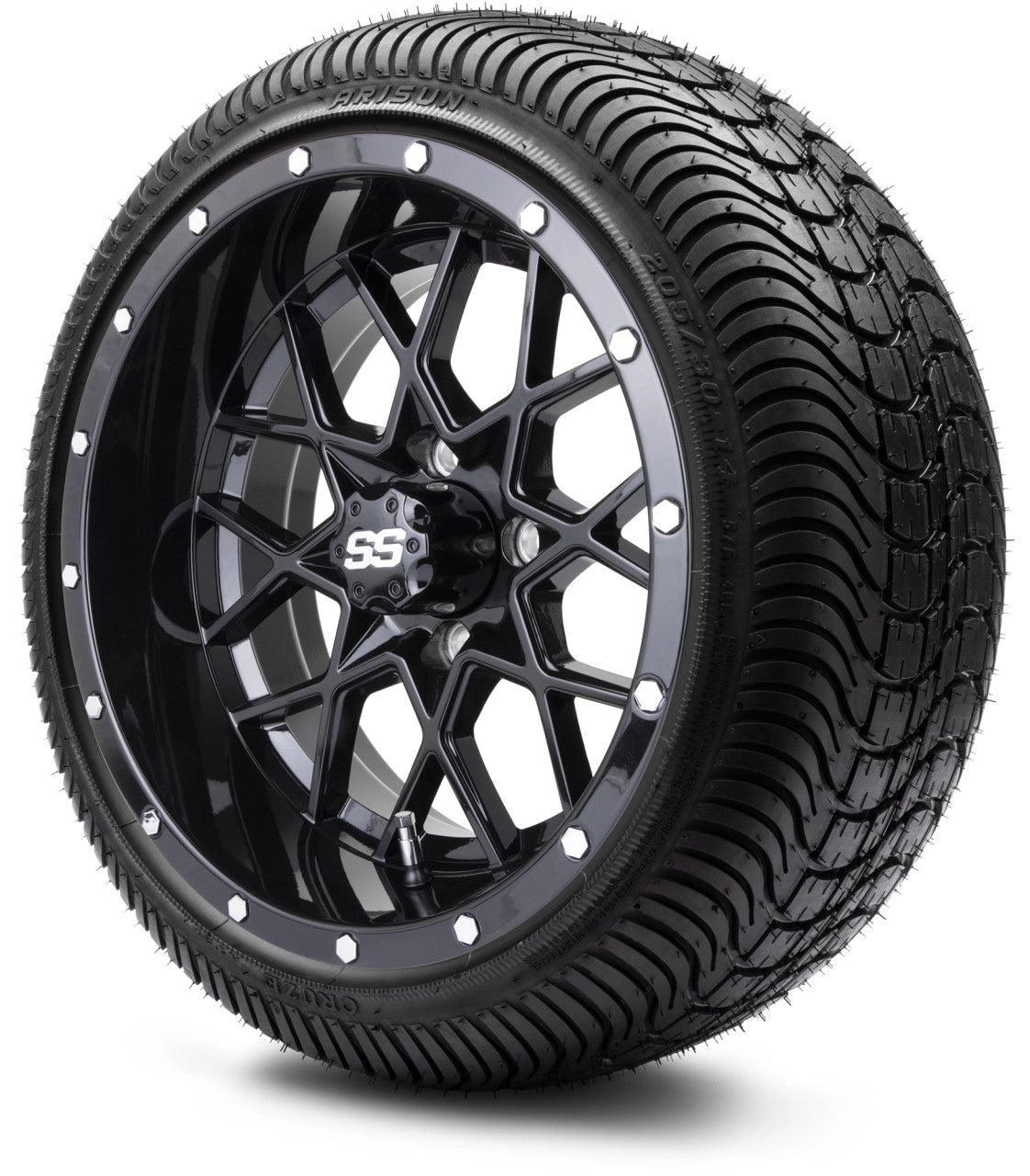 14" MODZ Vortex Glossy Black - Tire and Wheel Combo