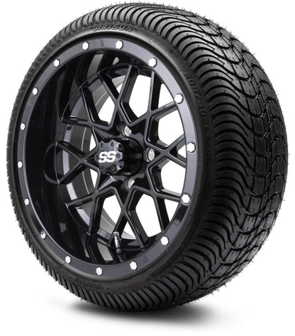 14" MODZ Vortex Glossy Black - Tire and Wheel Combo