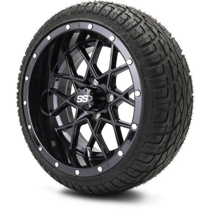 14" MODZ Vortex Glossy Black - Tire and Wheel Combo