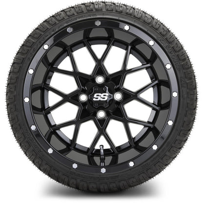 14" MODZ Vortex Glossy Black - Tire and Wheel Combo
