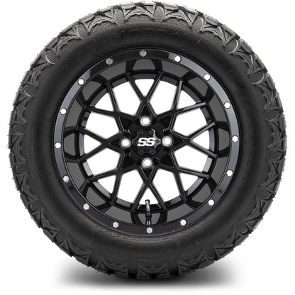 14" MODZ Vortex Glossy Black - Tire and Wheel Combo