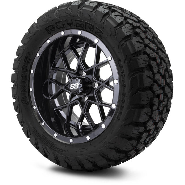 14" MODZ Vortex Glossy Black - Tire and Wheel Combo