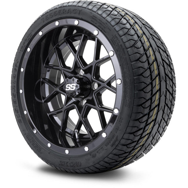 14" MODZ Vortex Glossy Black - Tire and Wheel Combo