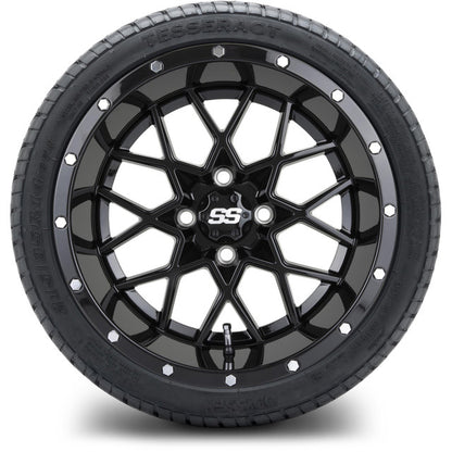 14" MODZ Vortex Glossy Black - Tire and Wheel Combo