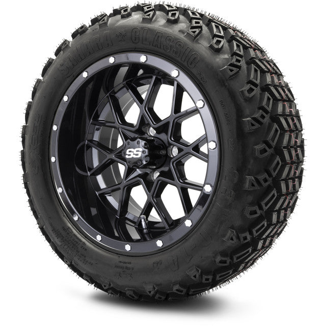 14" MODZ Vortex Glossy Black - Tire and Wheel Combo
