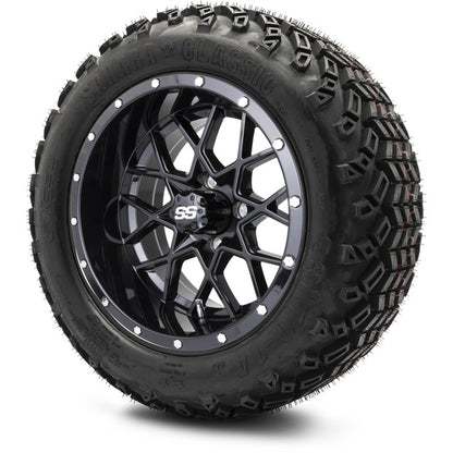 14" MODZ Vortex Glossy Black - Tire and Wheel Combo