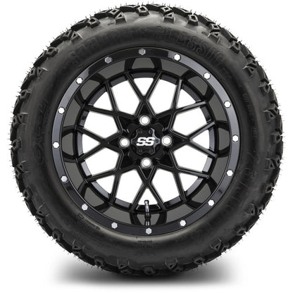 14" MODZ Vortex Glossy Black - Tire and Wheel Combo