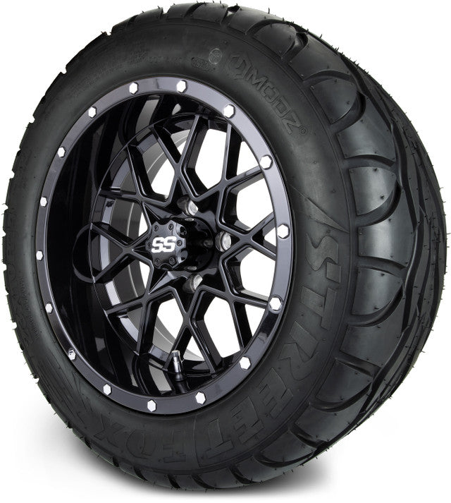 14" MODZ Vortex Glossy Black - Tire and Wheel Combo