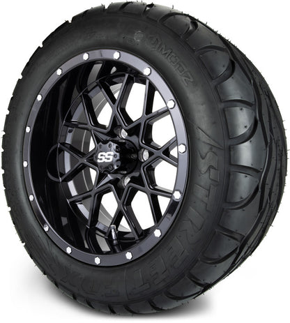 14" MODZ Vortex Glossy Black - Tire and Wheel Combo