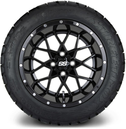 14" MODZ Vortex Glossy Black - Tire and Wheel Combo