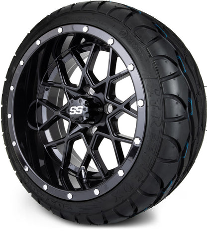14" MODZ Vortex Glossy Black - Tire and Wheel Combo