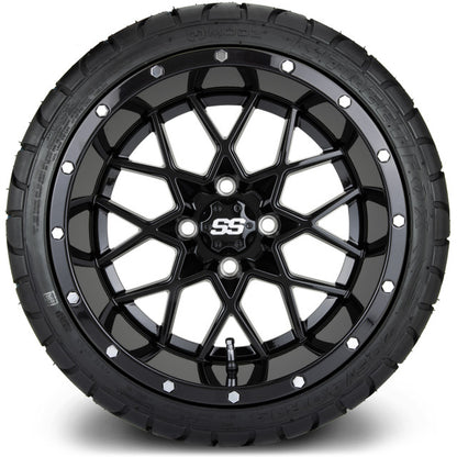 14" MODZ Vortex Glossy Black - Tire and Wheel Combo