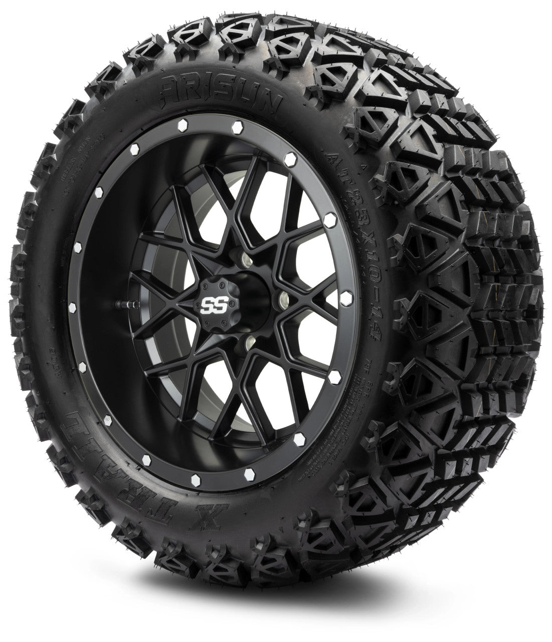 14" MODZ Vortex Matte Black - Tire and Wheel Combo