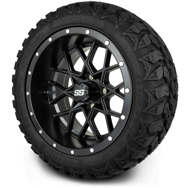 14" MODZ Vortex Matte Black - Tire and Wheel Combo