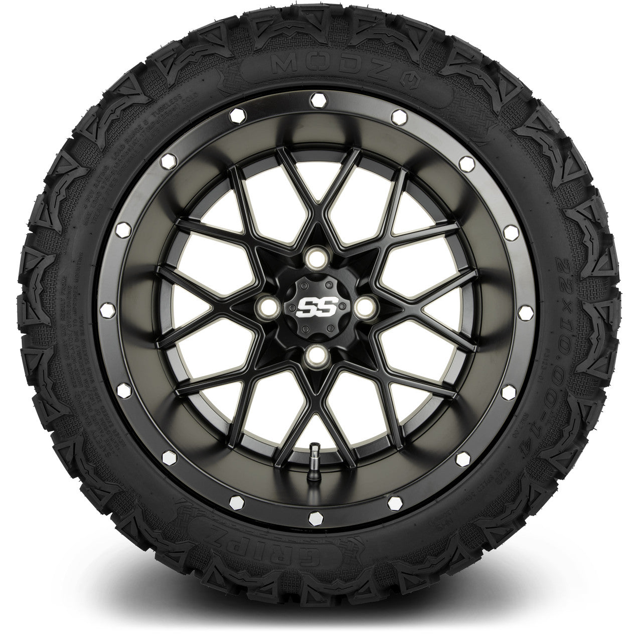 14" MODZ Vortex Matte Black - Tire and Wheel Combo