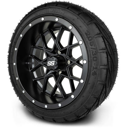 14" MODZ Vortex Matte Black - Tire and Wheel Combo