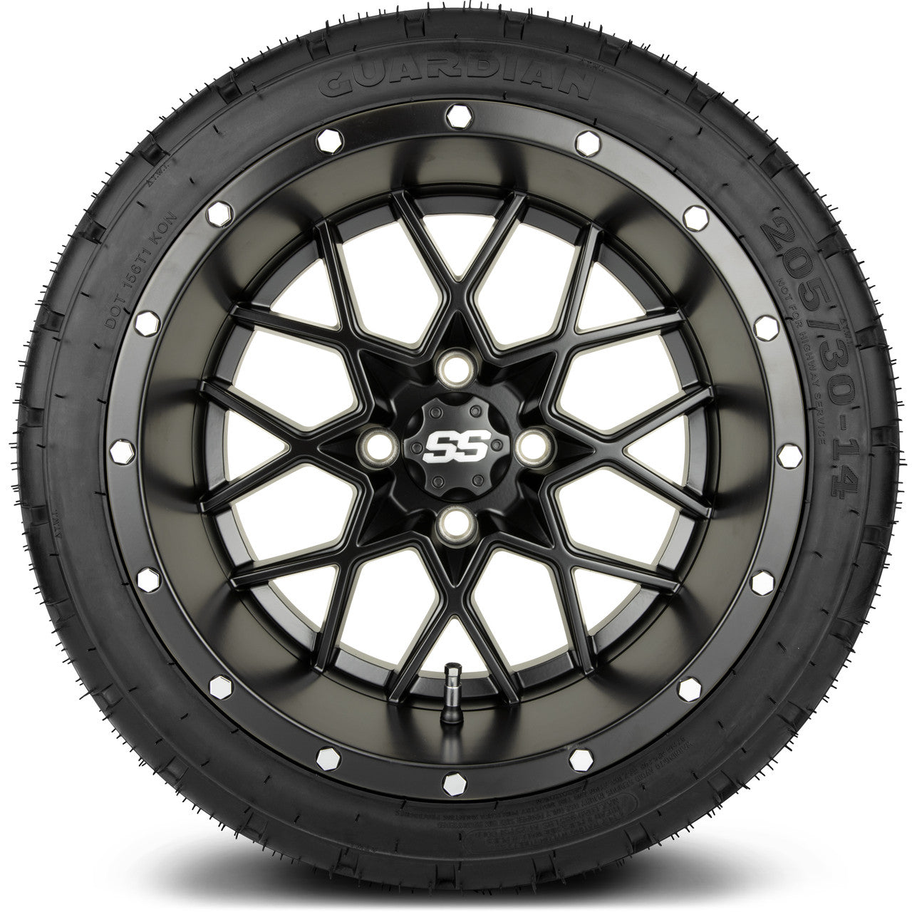 14" MODZ Vortex Matte Black - Tire and Wheel Combo