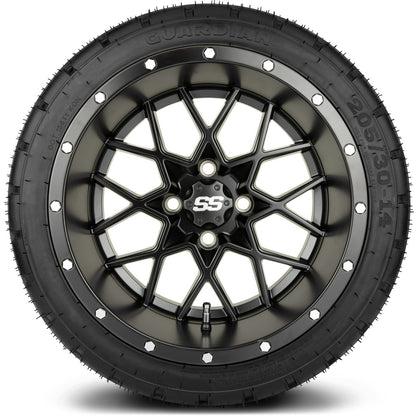 14" MODZ Vortex Matte Black - Tire and Wheel Combo