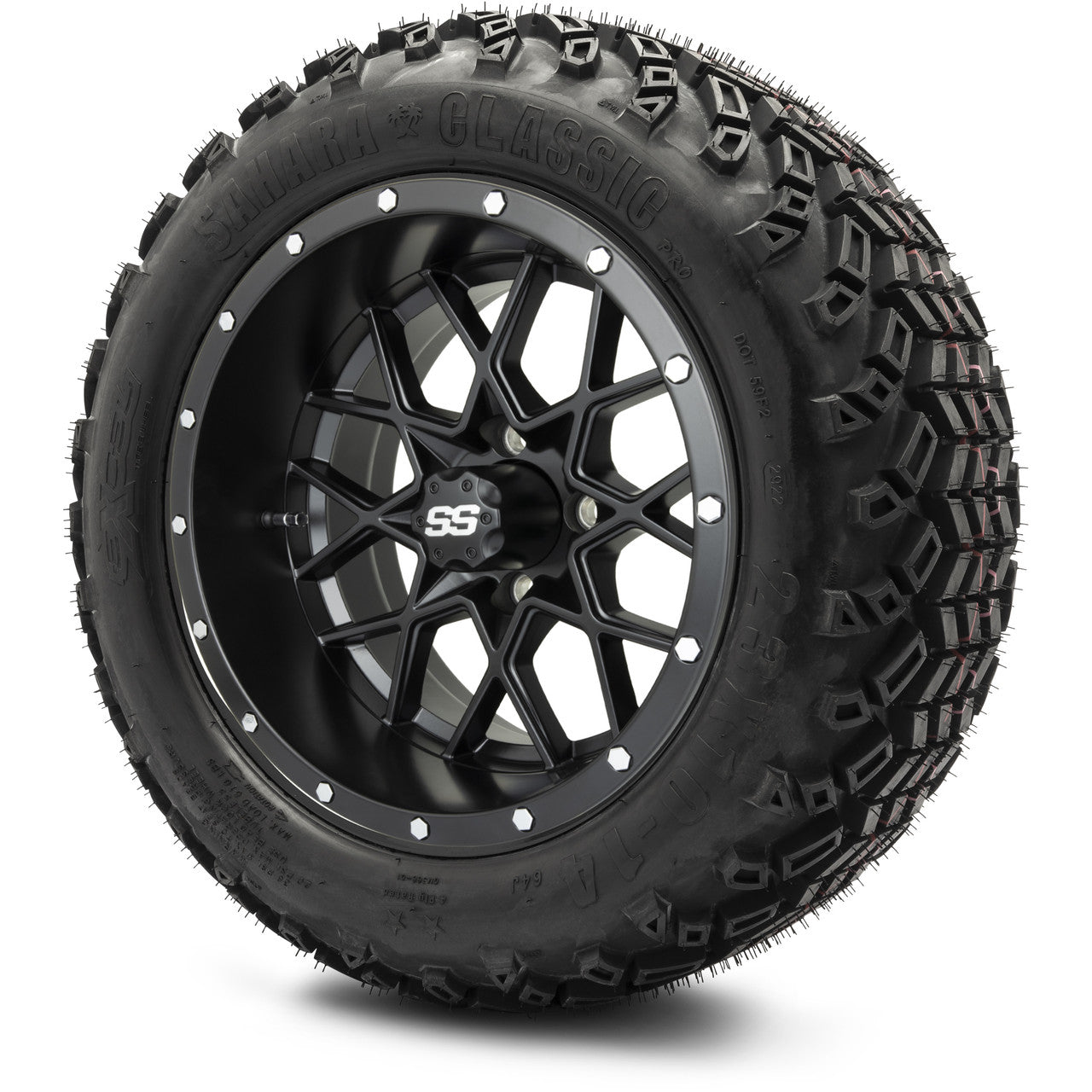 14" MODZ Vortex Matte Black - Tire and Wheel Combo