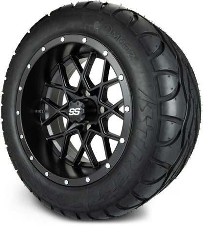 14" MODZ Vortex Matte Black - Tire and Wheel Combo