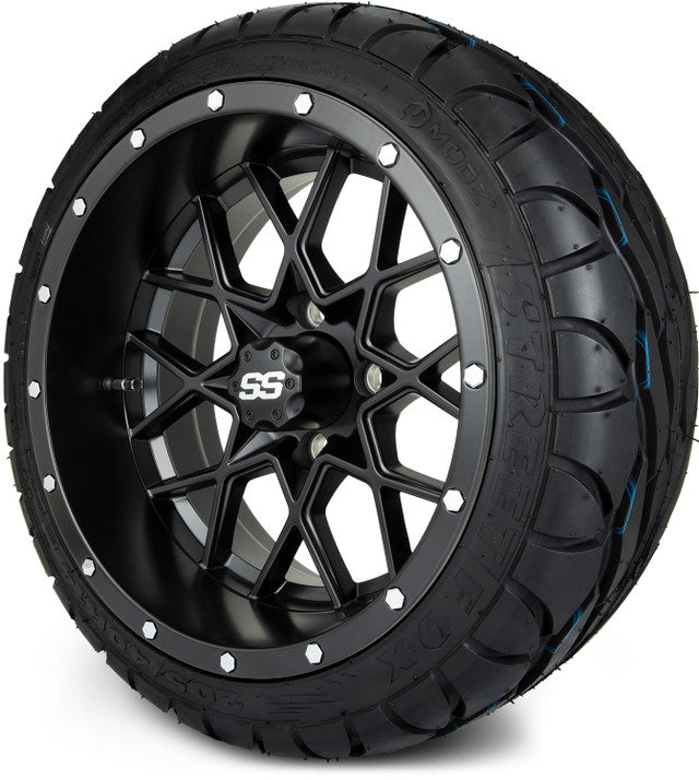 14" MODZ Vortex Matte Black - Tire and Wheel Combo