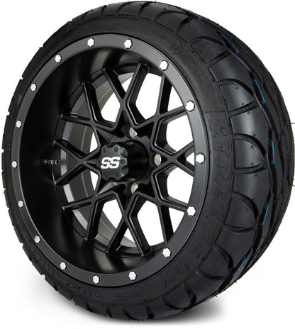 14" MODZ Vortex Matte Black - Tire and Wheel Combo