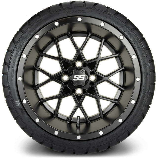 14" MODZ Vortex Matte Black - Tire and Wheel Combo