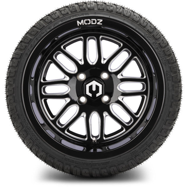 14" MODZ Mayhem Glossy Black - Tire and Wheel Combo